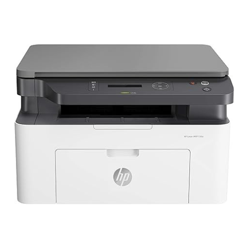 HP Laser MFP 136a, Print, Copy, Scan, 40-Sheet ADF, Ethernet, Hi-Speed USB 2.0, Up to 21 ppm, 150-sheet Input Tray, 100-sheet Output Tray, 10,000-page Duty Cycle, Black and White, 4ZB85A