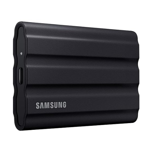 Samsung T7 Shield 4TB, Portable SSD, Upto 1050MB/s, USB 3.2 Gen2, Rugged, IP65 Water & Dust Resistant, for Photographers, Content Creators and Gaming, External Solid State Drive (MU-PE4T0S/WW) Black