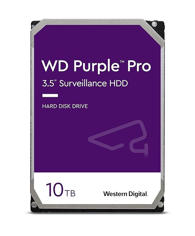 Western Digital WD Purple 10TB Surveillance Internal Hard Drive - 7200 RPM Class, SATA 6 Gb/s, 265 MB Cache, 3.5" - WD102PURZ